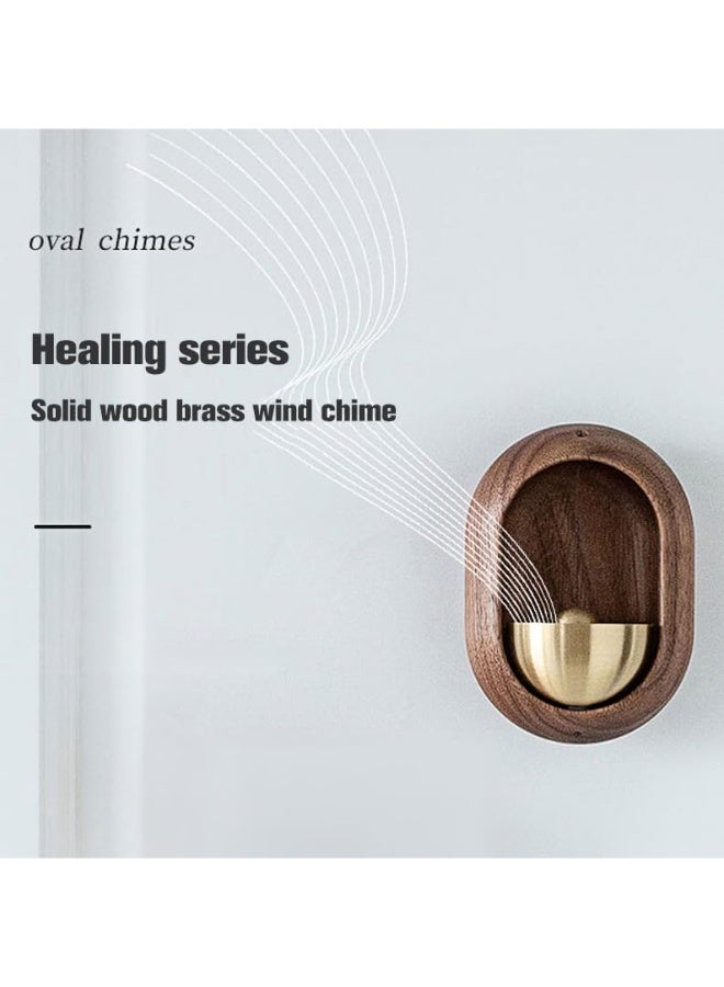 kunshao Wooden Doorbell Shopkeeper Bell Brass Magnetic Wind Chime for Home Store Cafe Fridge Gate No Drill Rustic Entry Decor - Image 4